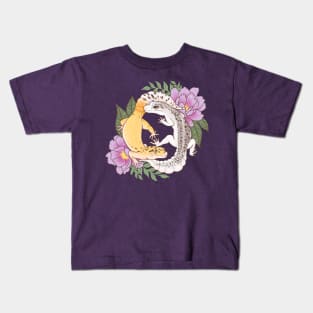 Leopard Geckos and Peony Kids T-Shirt